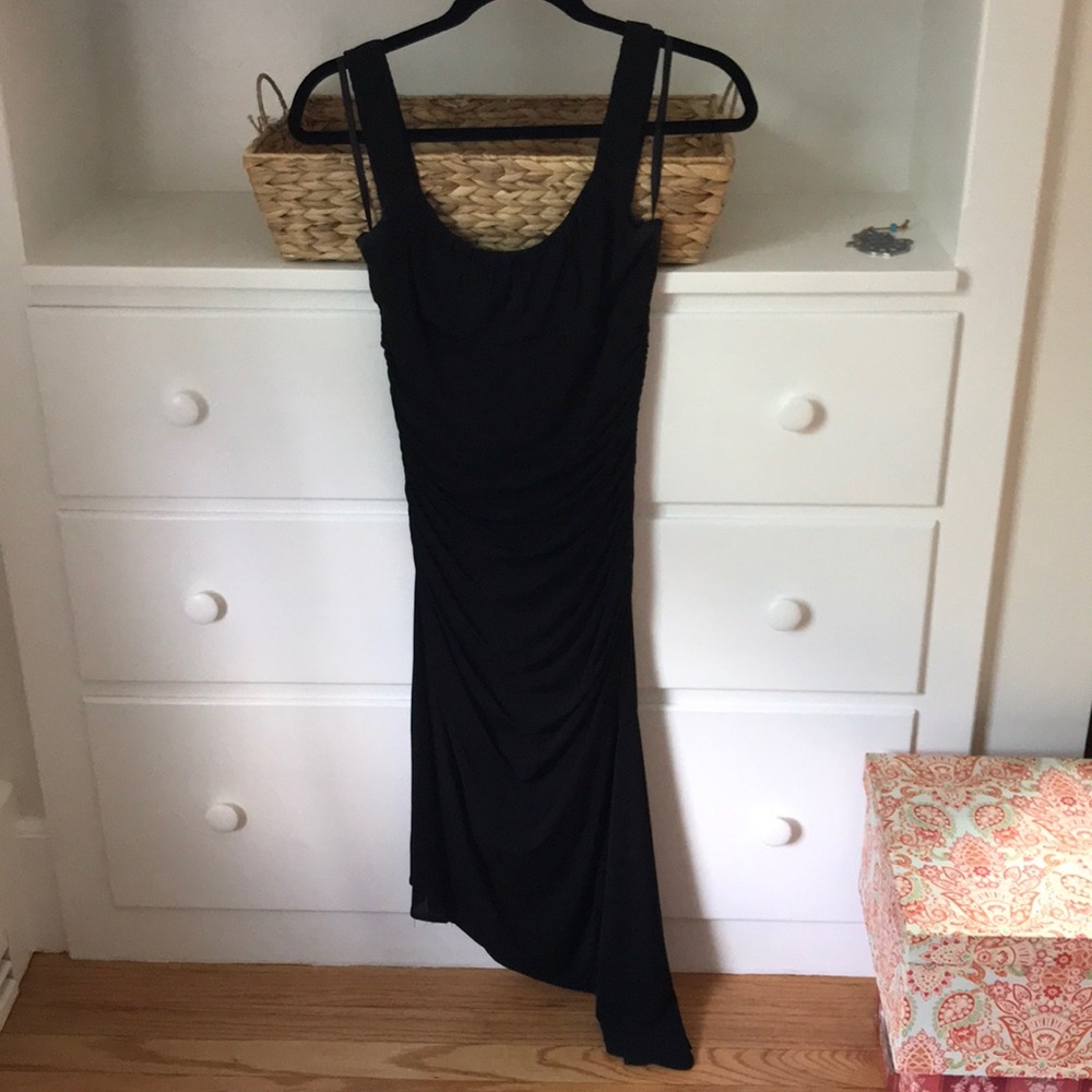Black asymmetrical BCBG dress